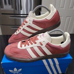 Adidas Samba OG Men's Size 8 Women's Size 9 Ruby Burgundy Cream White Shoes